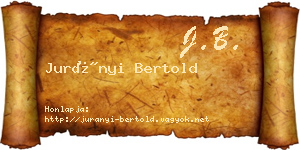 Jurányi Bertold névjegykártya